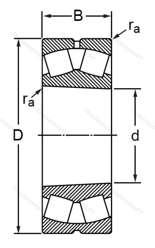 Сферический роликовый подшипник с конической посадкой на вал 113522 АМН (22222 KMBW 33) в Владивостоке