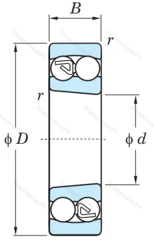 Двухрядный шариковый подшипник 2308 K MG от производителя  KOYO