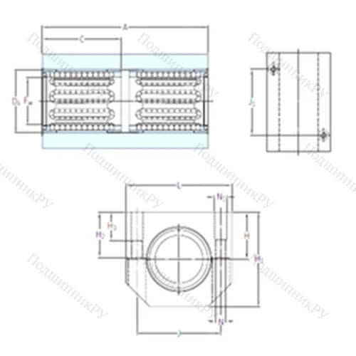 Подшипник шариковый линейный LTBR 16-2LS