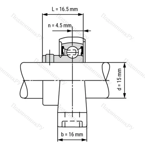 Подшипниковый узел SS-KP 002-ST - Вал: 15 мм от производителя  LPZ