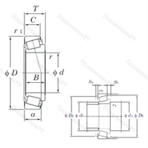 Подшипник роликовый радиально-упорный 323/28R от производителя  KOYO