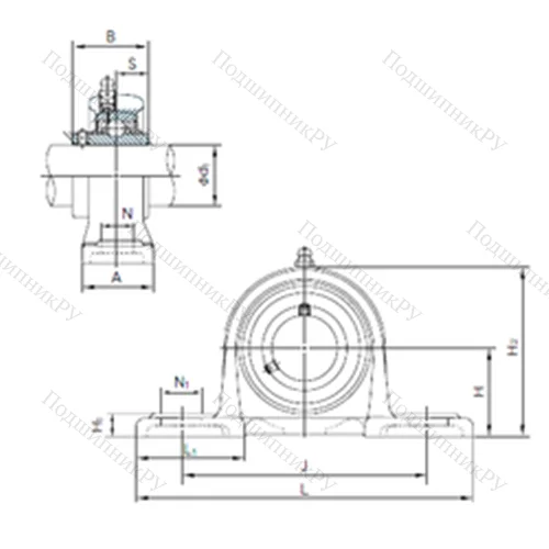 Подшипниковый узел шариковый радиальный MUCP 204
