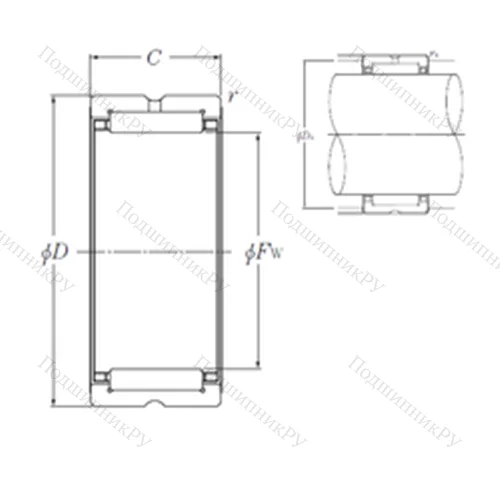Подшипник игольчатый радиальный NK 37/30R