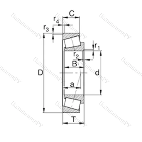 Подшипник роликовый радиально-упорный 303/28C от производителя  KBC