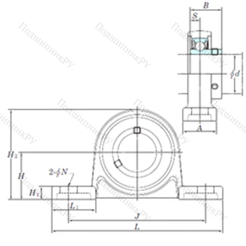 Подшипниковый узел шариковый радиальный