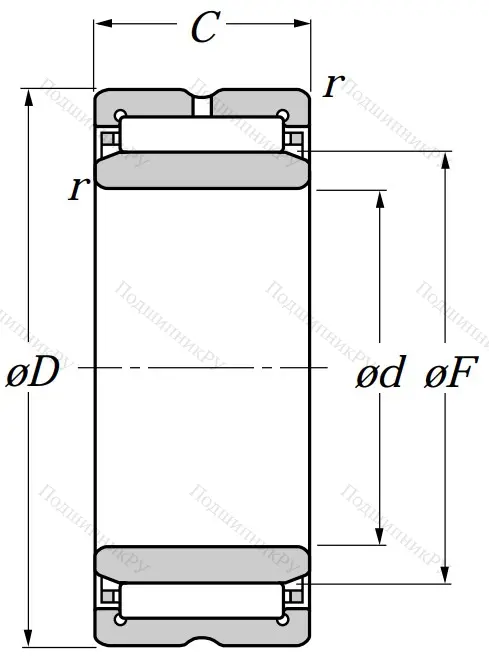 Игольчатый подшипник NA 6901 R