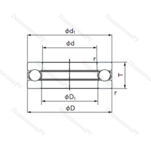 Подшипник шариковый упорный 3916