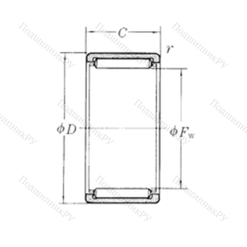 Подшипник игольчатый радиальный RLM 1817
