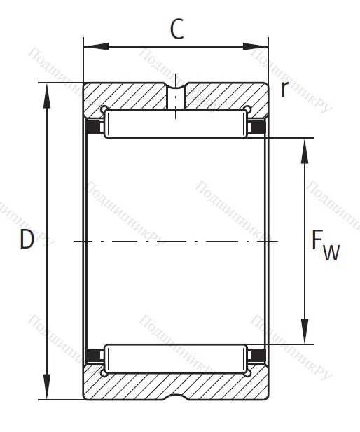 Игольчатый подшипник NK 26/20 XL