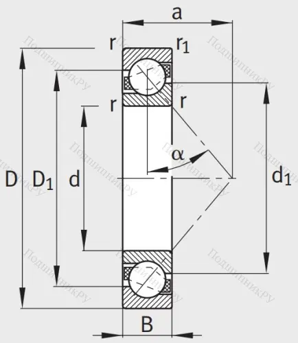 Однорядный шариковый подшипник 7206 B XL TVP от производителя  FAG