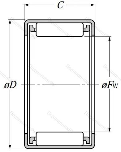 Игольчатый подшипник HK 3516 от производителя  NTN