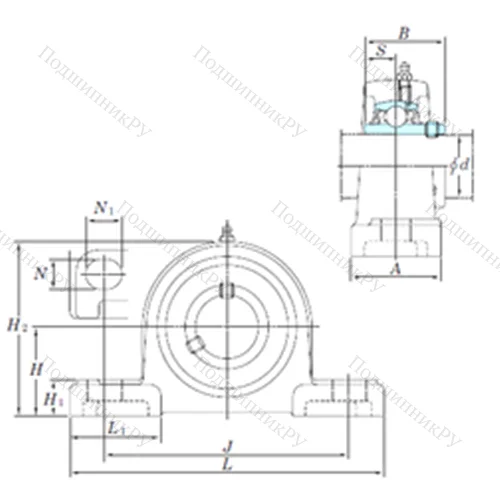 Подшипниковый узел шариковый радиальный