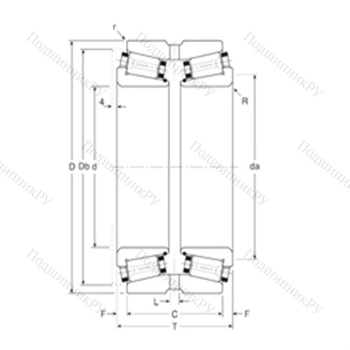 Подшипник роликовый радиально-упорный 110057X/110098XG