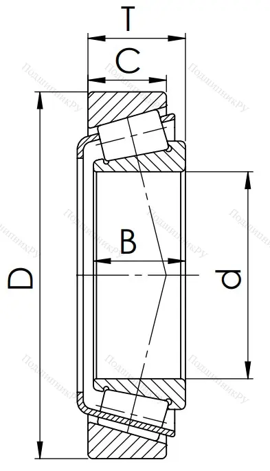 Конический роликовый подшипник 7312 (30312)