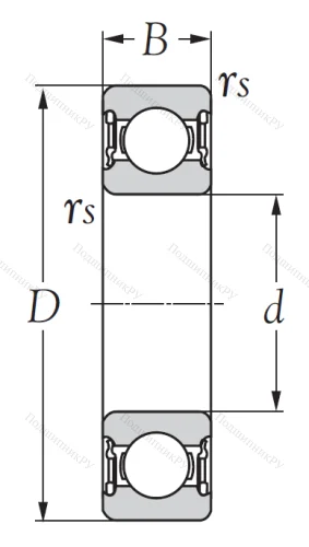 Однорядный шариковый подшипник R 12 2RS от производителя  KSM
