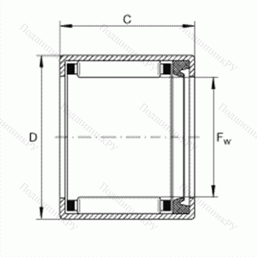 Подшипник роликовый игольчатый с одним наружным штампованным кольцом SCH 1413-P